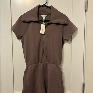 SPANX Brown Short Sleeve Jumpsuit